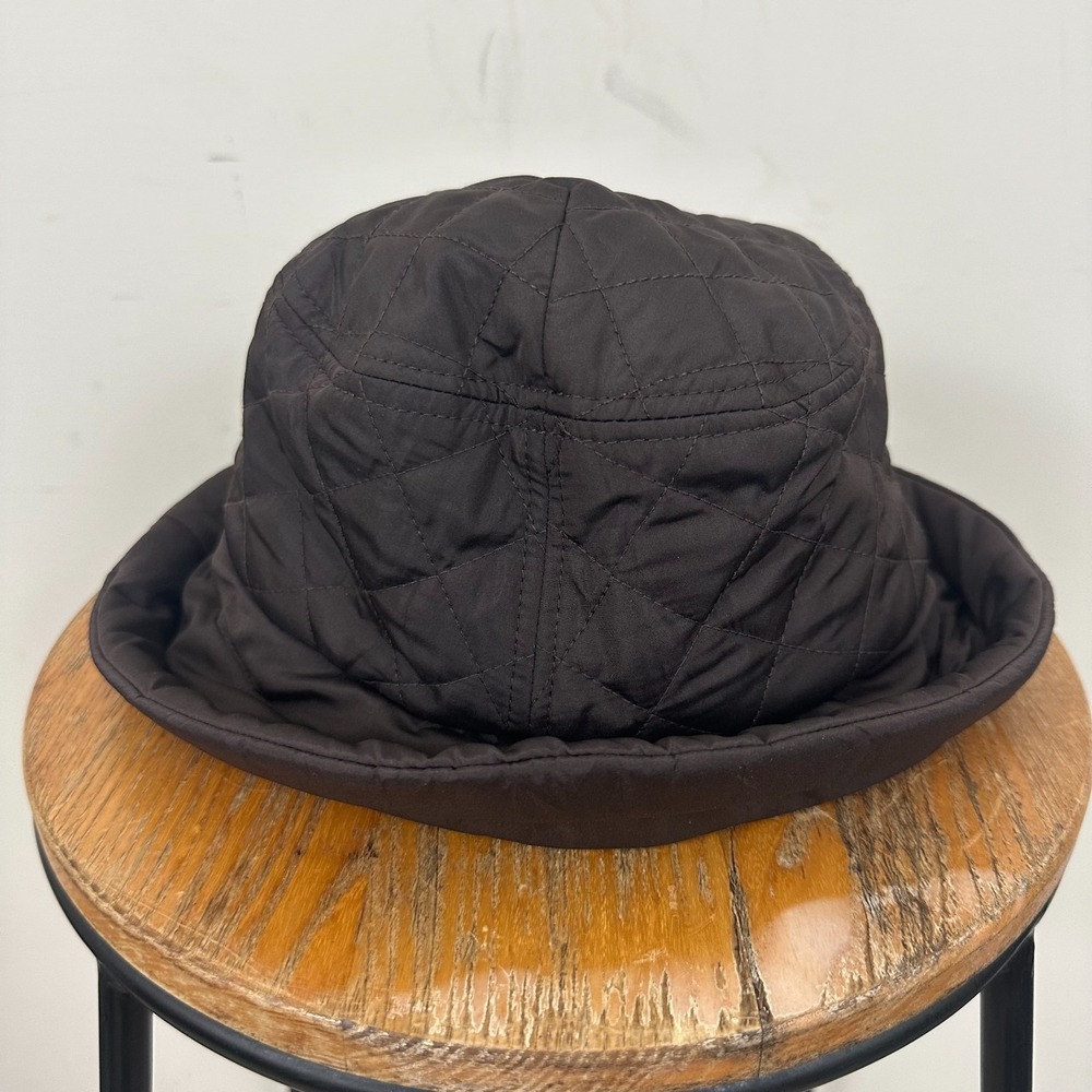 Vintage Callanan Millinery Bucket Hat Brown Fleece Lined Quilted Unisex One Size